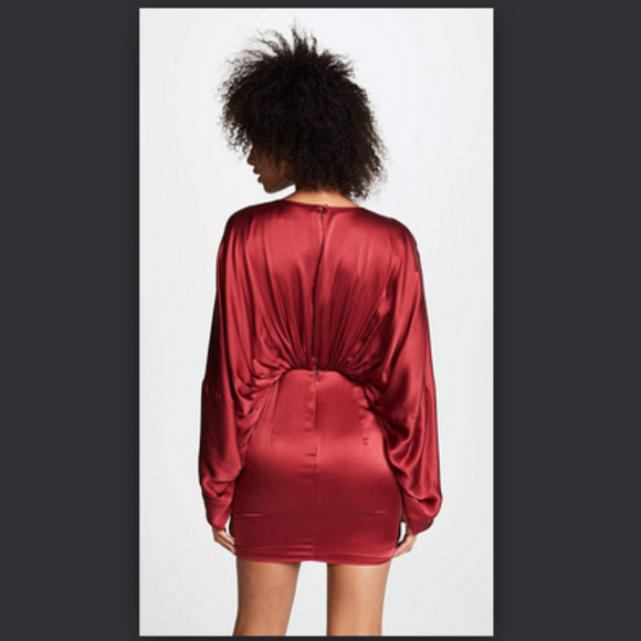 NWOT Free People burgundy Charmian silk dress - Picture 2 of 7